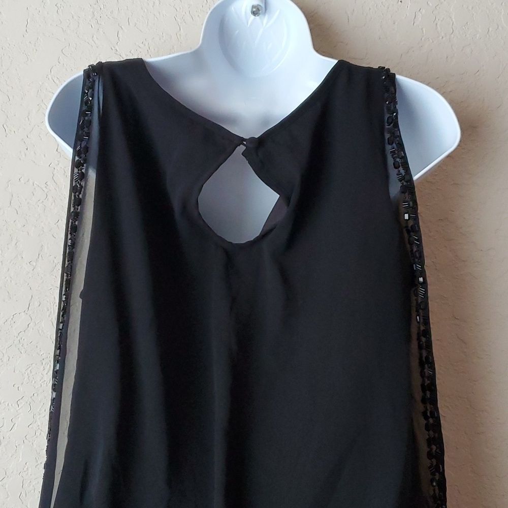 Scarlett Nite Black Beaded Sleeveless Blouson Cocktail Dress Size 12 - Picture 7 of 10